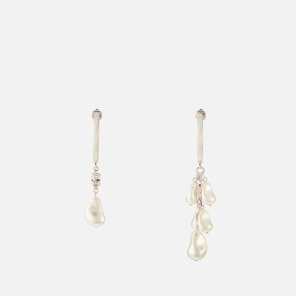 Isabel Marant Asymmetric Silver-Tone and Pearl Earrings Image 1