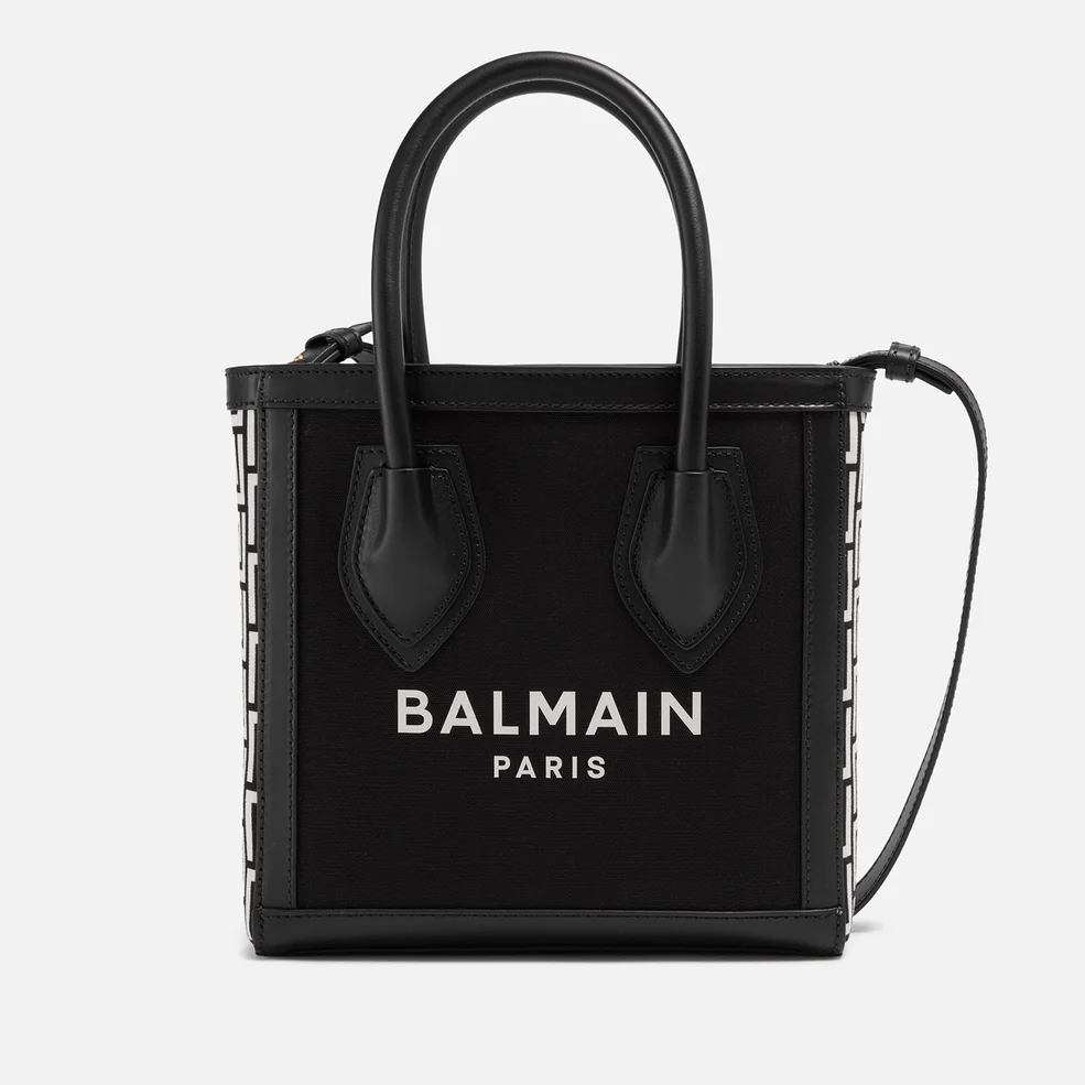 Balmain B-Army 24 Leather-Trimmed Canvas Bag Image 1