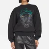 Anine Bing Kenny Panther Printed Embroidered Cotton-Jersey Sweatshirt - Image 1