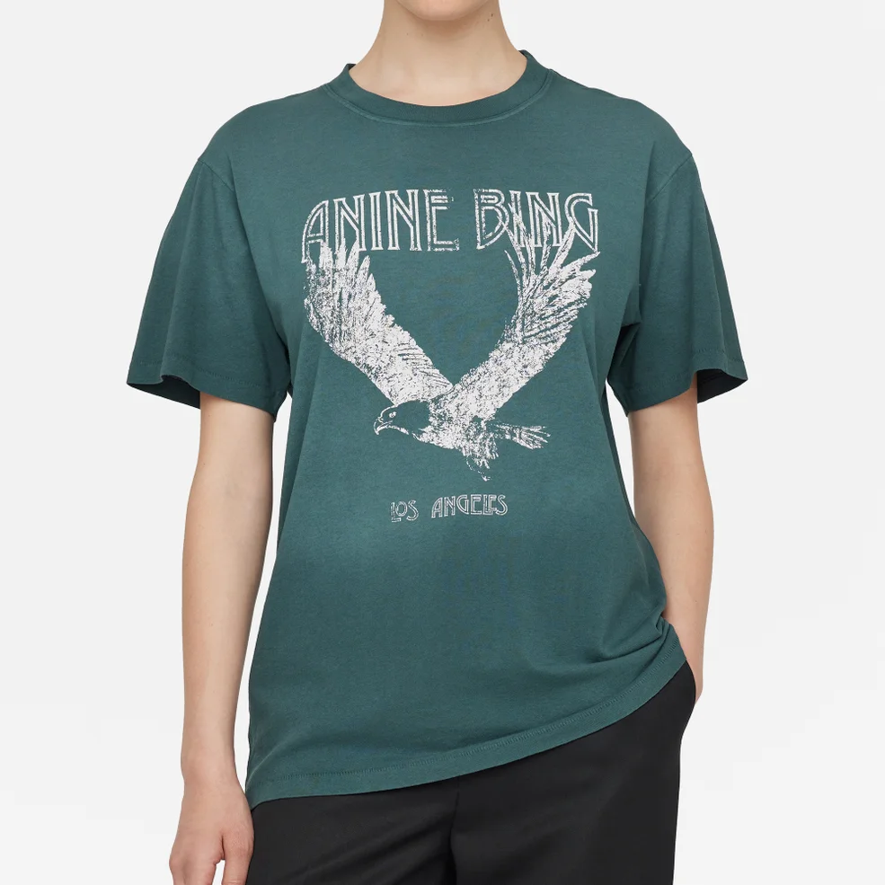 Anine Bing Lili Printed Organic Cotton-Jersey T-Shirt Image 1
