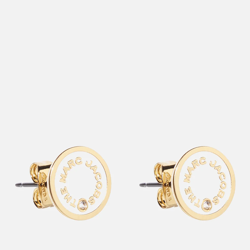 Marc Jacobs The Medallion Gold-Tone, Resin and Crystal Stud Earrings Image 1
