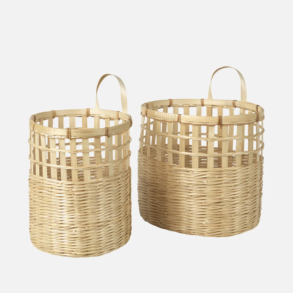 Broste Copenhagen Hampus Bamboo Basket - Natural Image 1