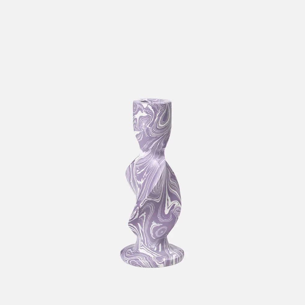 Broste Copenhagen Twist Komposit Candle Holder - Lavender Grey Image 1