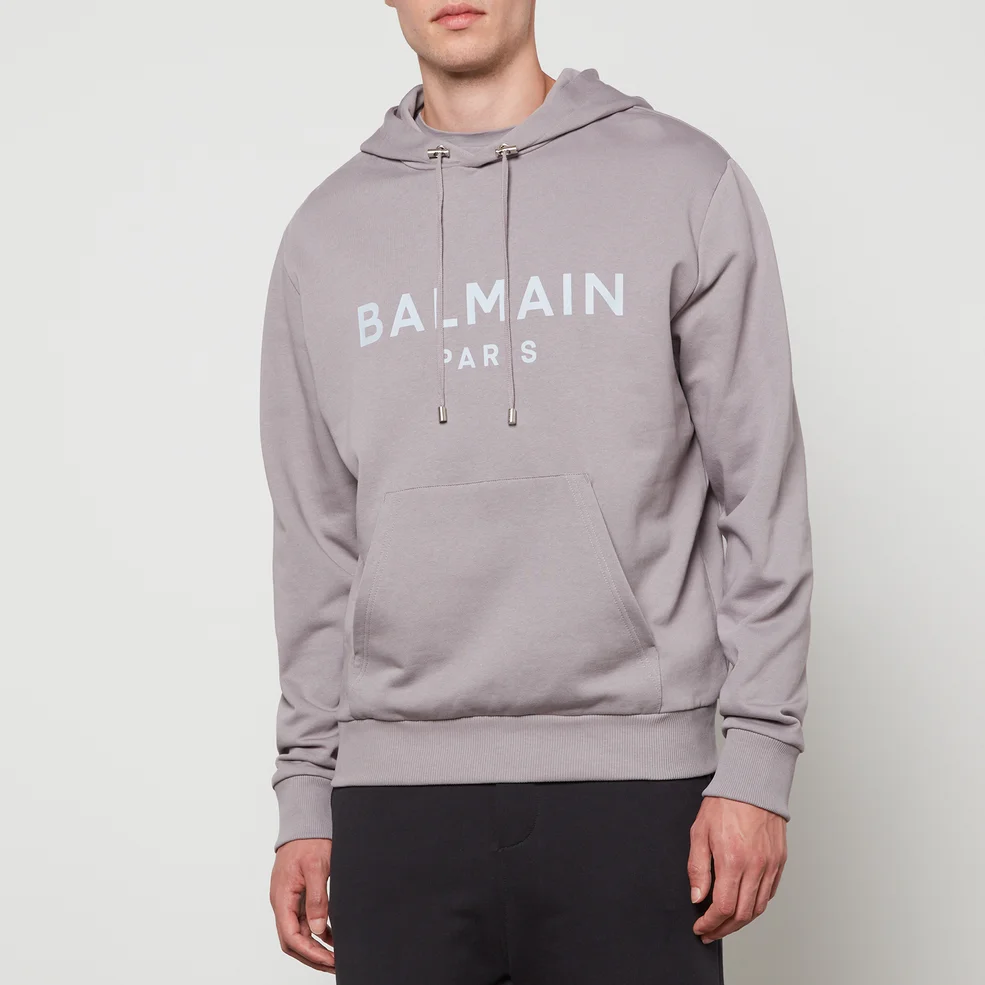 Balmain Logo-Print Cotton-Jersey Hoodie Image 1