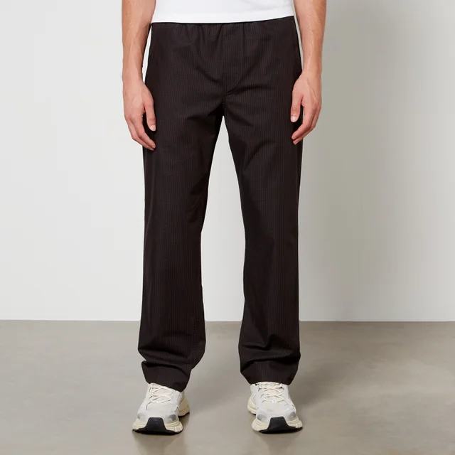 Wood Wood Stanley Checked Organic Cotton Tapered Trousers