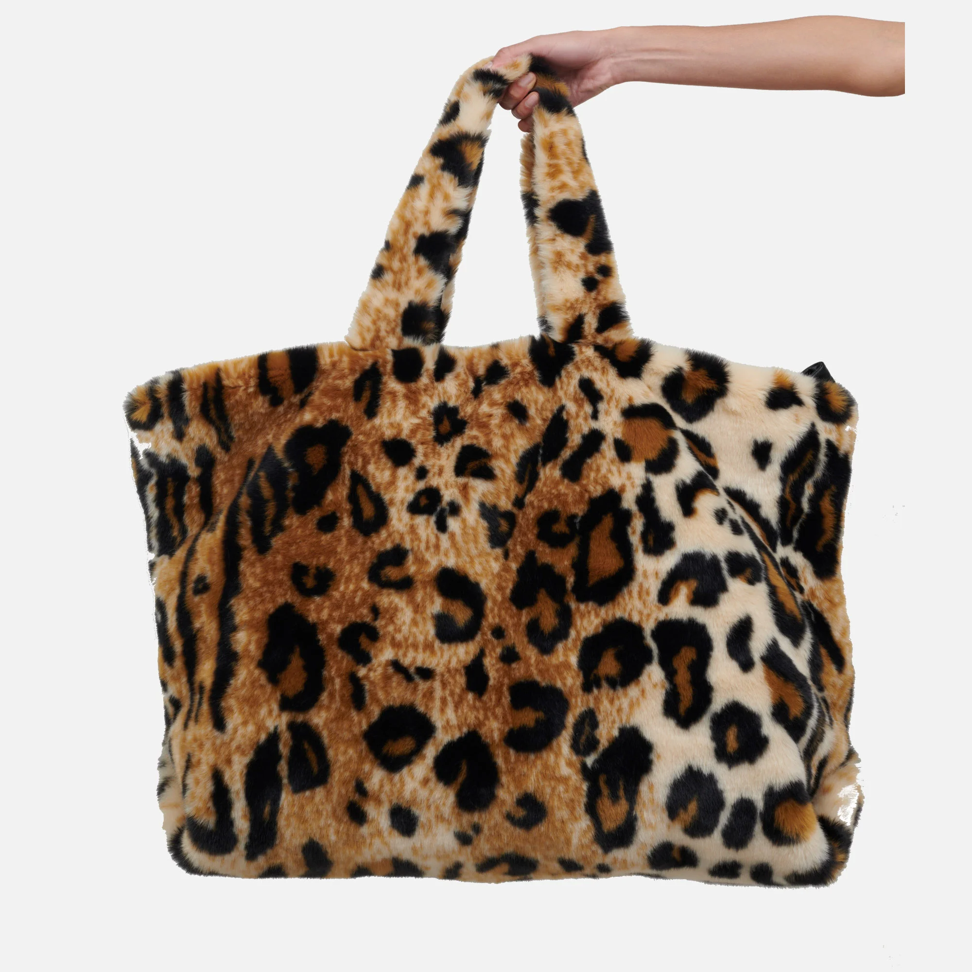 Jakke Tate Oversized Leopard Print Faux Fur-Blend Bag Image 1