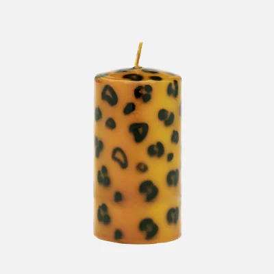 anna + nina Small Leopard Print Pillar Candle