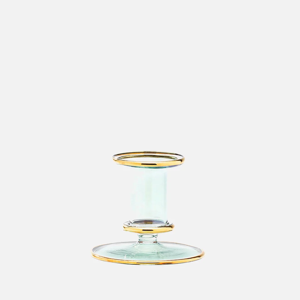 anna + nina Sage Green Glass Candle Holder Image 1
