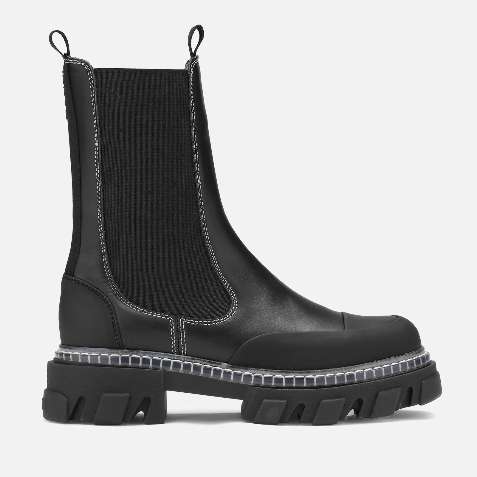 Ganni Mid-Rise Leather Chelsea Boots Image 1
