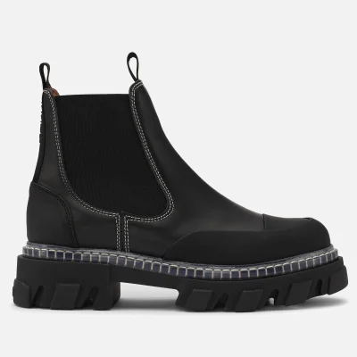 Ganni Low Leather Chelsea Boots
