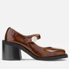 Ganni Square Toe Heeled Mary Jane Leather Shoes - Image 1