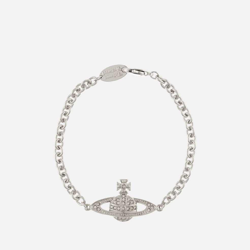 Vivienne Westwood Mini Bas Relief Silver-Tone and Crystal Bracelet Image 1