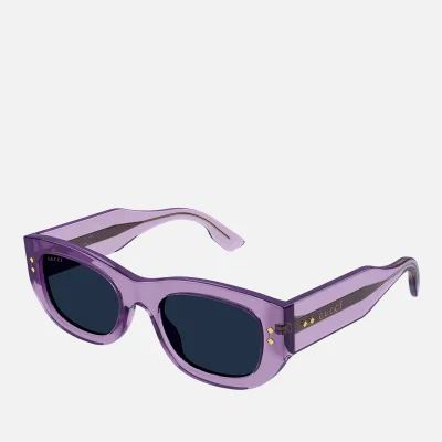 Gucci Nouvelle Acetate Rectangle-Frame Sunglasses
