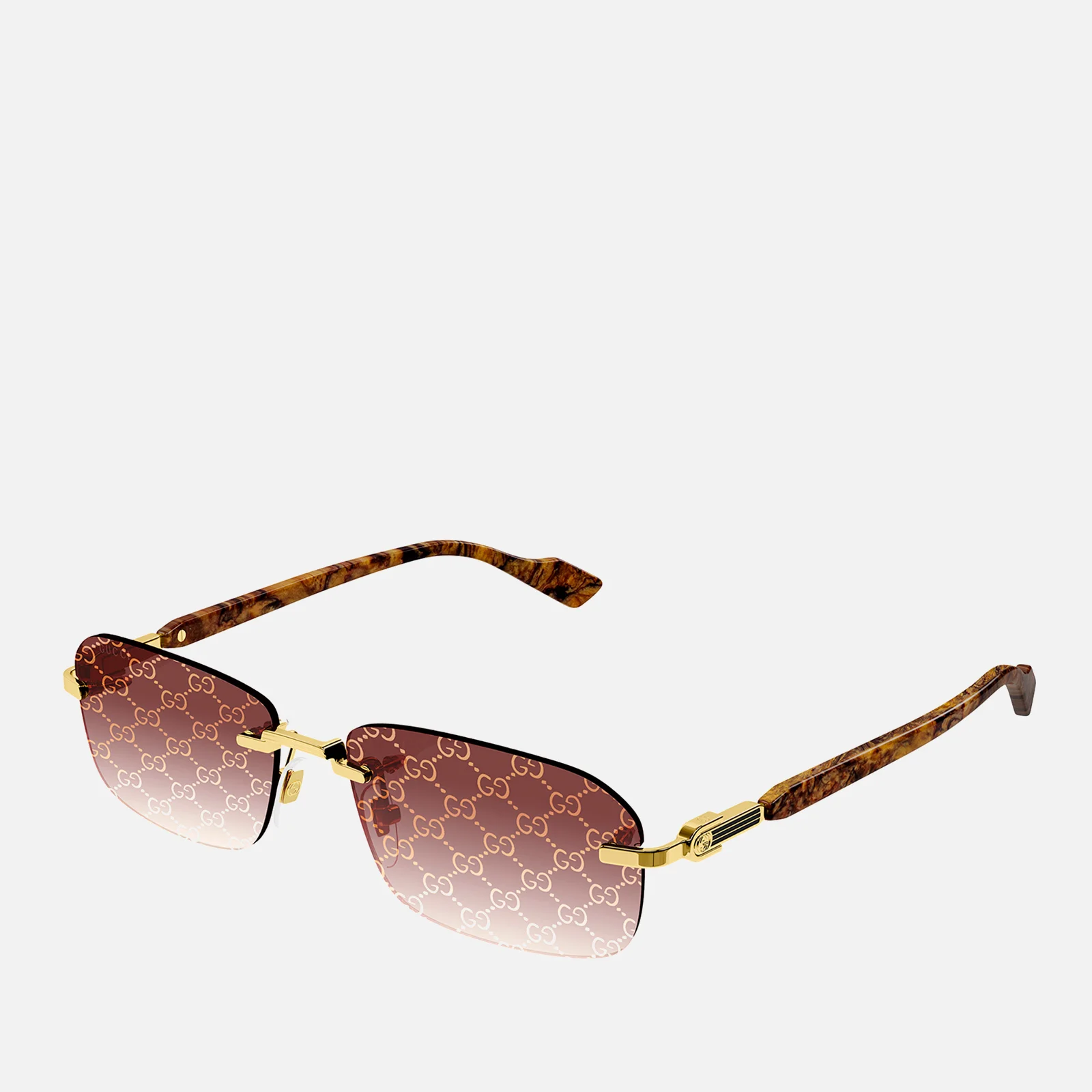 Gucci Rectangular Motif Lens Metal Sunglasses Image 1