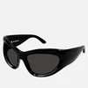 Balenciaga Wrap Extreme Acetate Oval-Frame Sunglasses - Image 1