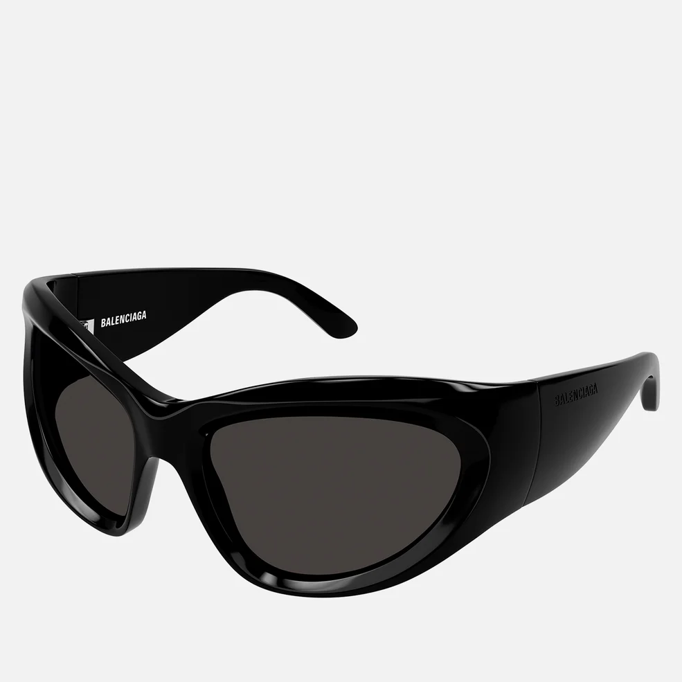 Balenciaga Wrap Extreme Acetate Oval-Frame Sunglasses Image 1