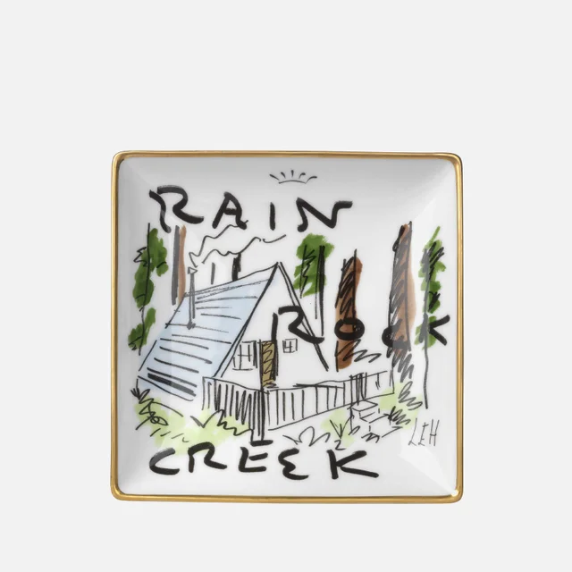 Luke Edward Hall Square Plate - Rain Rock Creek - 14cm