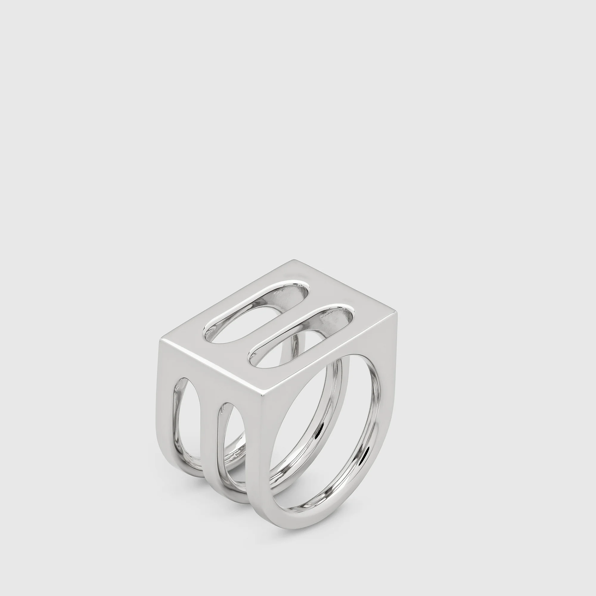 Tom Wood Cage Sterling Silver Double Ring Image 1