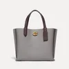 Coach Willow 24 Leather and Canvas-Blend Tote Bag - Image 1