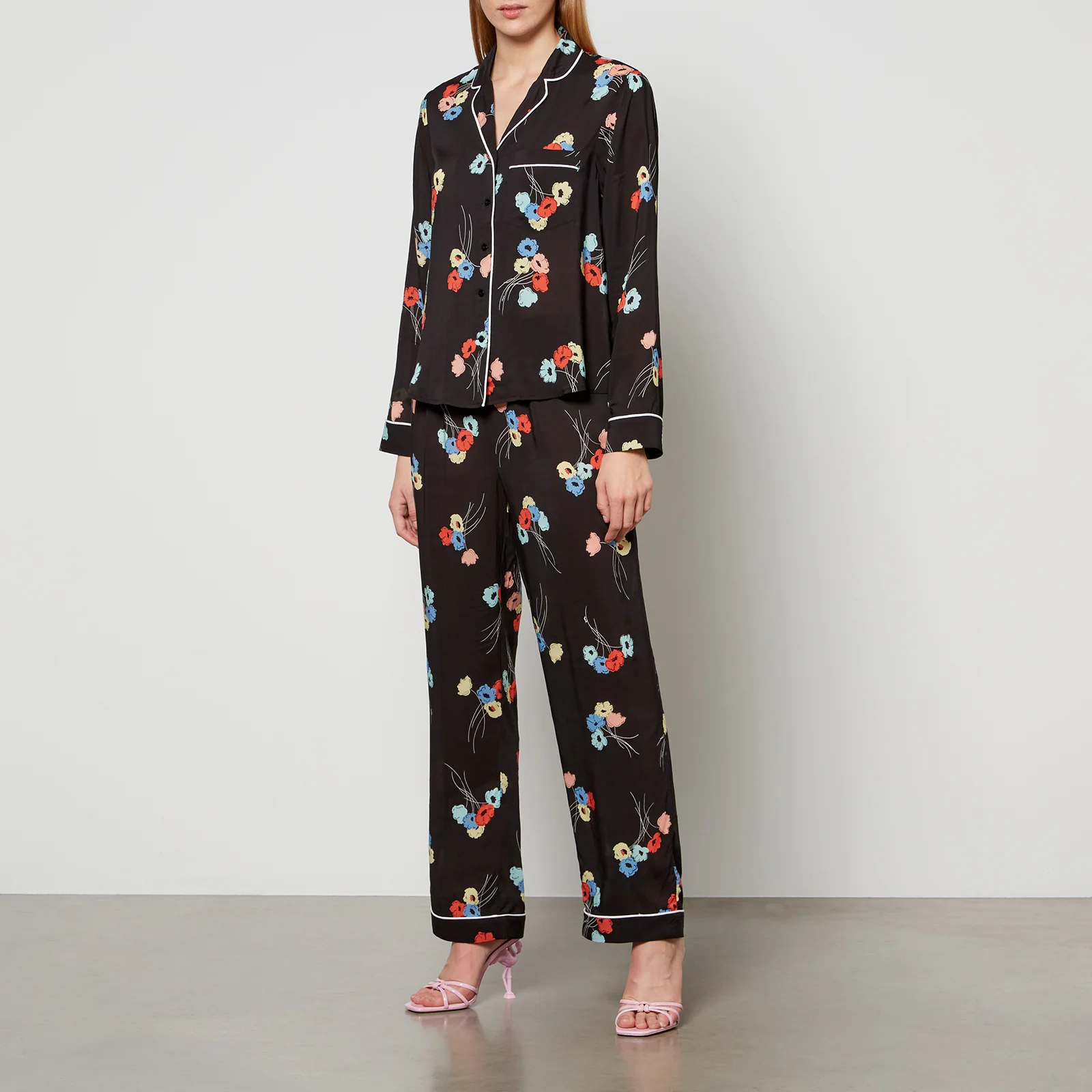 Rixo Austin Floral-Print Jersey Pyjama Set Image 1