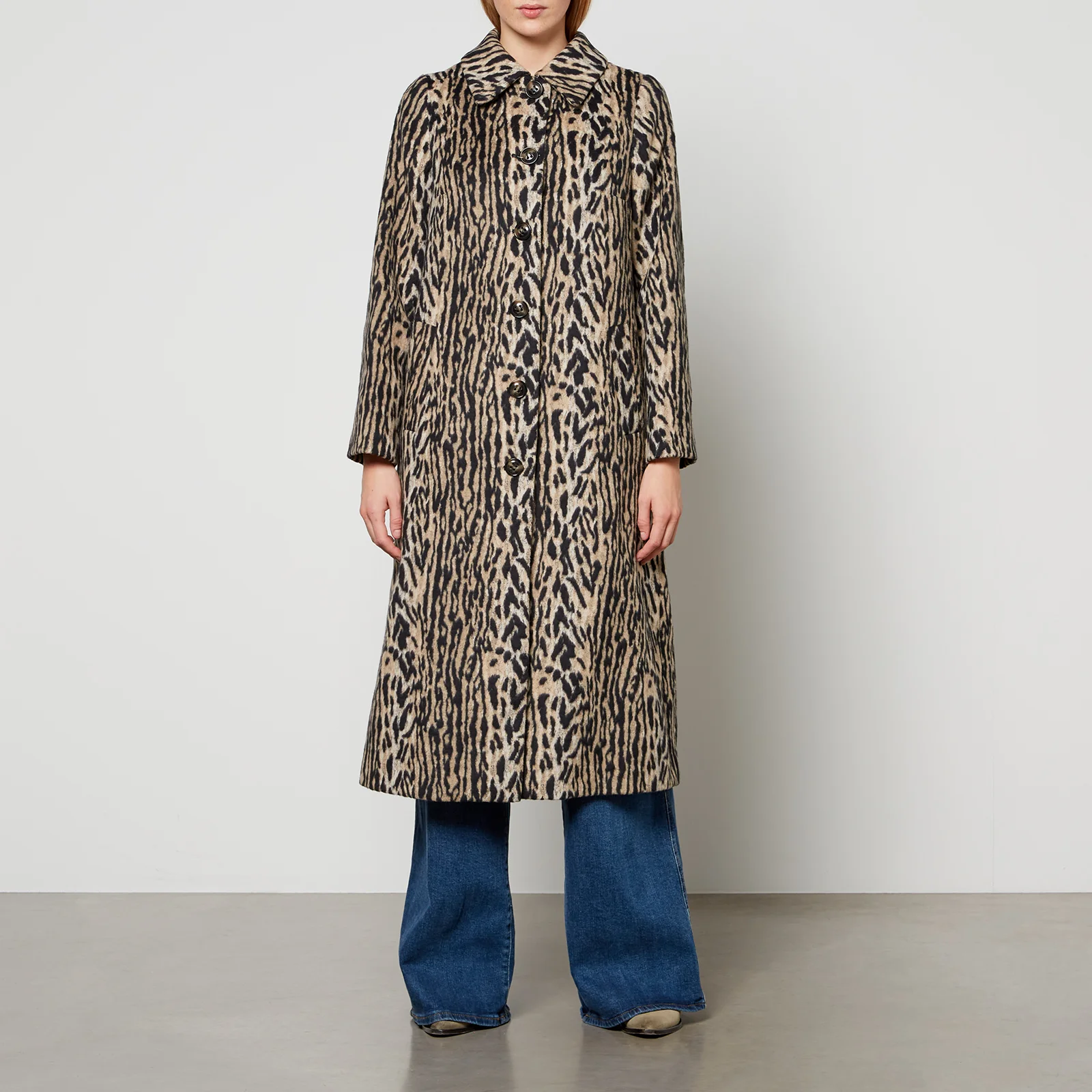 RIXO Milly Leopard-Print Faux Fur Coat Image 1