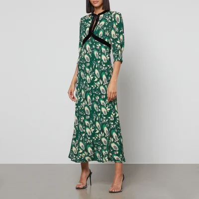 RIXO Petra Floral-Print Crepe De Chine Midi Dress