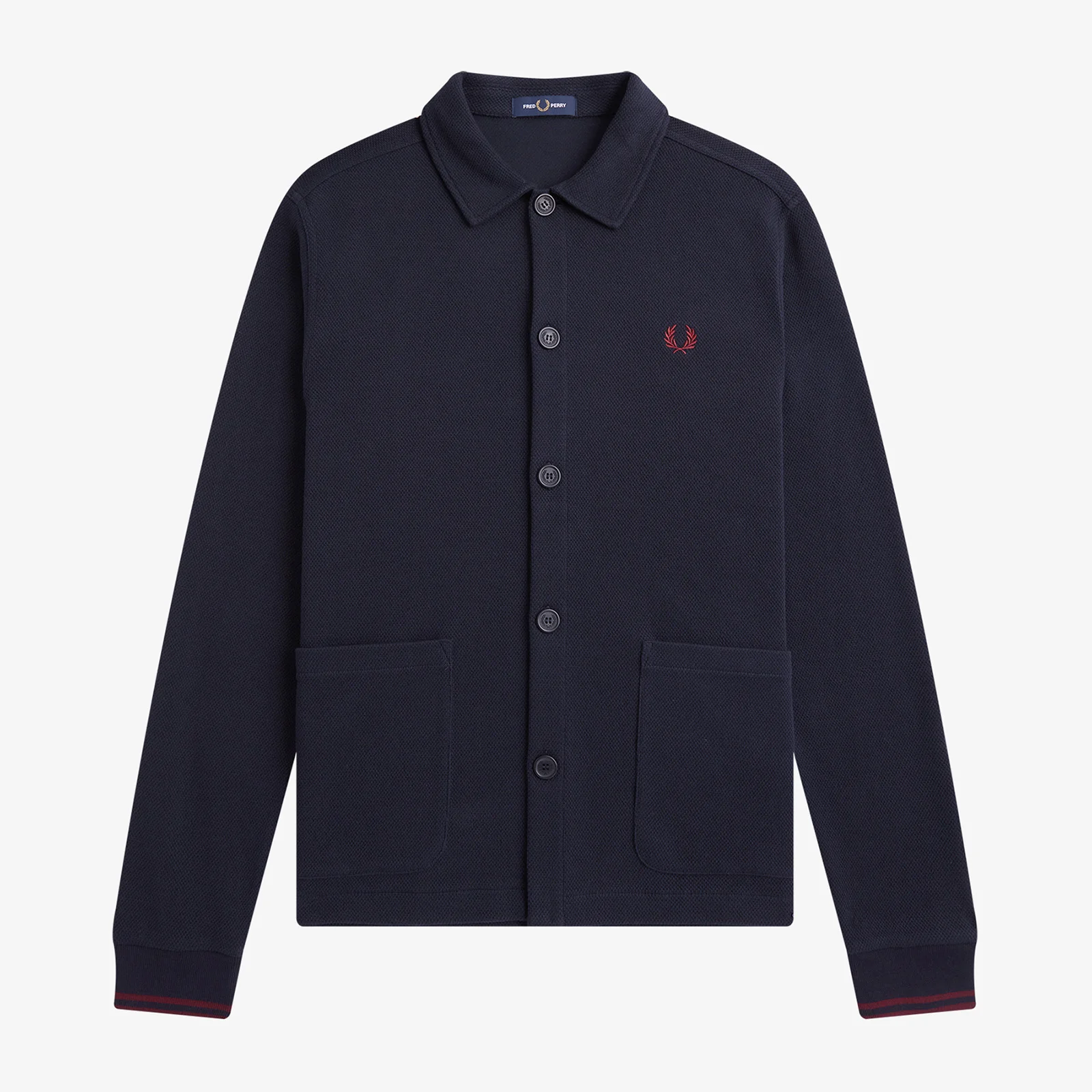 Fred Perry Logo-Embroidered Cotton-Piqué Overshirt Image 1