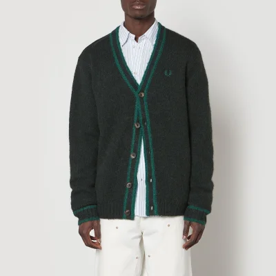 Fred Perry Contrast-Tipped Brushed Knit Cardigan