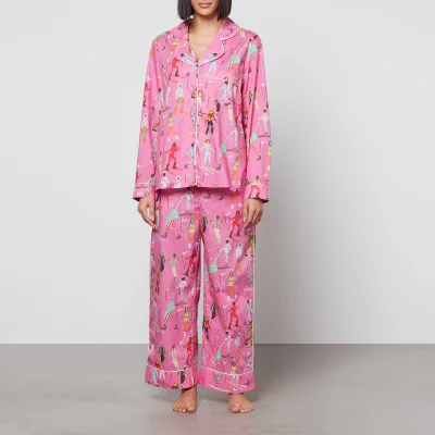 Karen Mabon Skiers Pink Cotton Pyjama Set