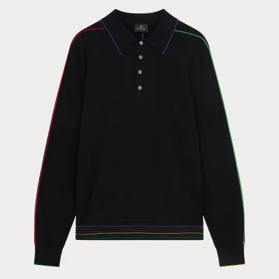 PS Paul Smith Cotton-Blend Knit Polo Sweater