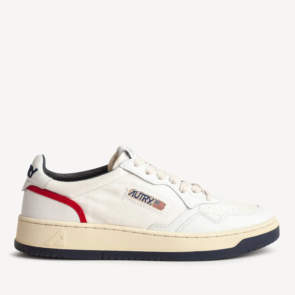 Autry Men's Open Low Leather Court Trainers Image 1