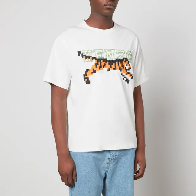 KENZO Pixel Embroidered Oversized Cotton T-shirt