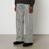 KENZO Embroidered Striped Denim Wide-Leg Jeans - Image 1
