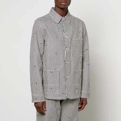 KENZO Embroidered Striped Denim Jacket