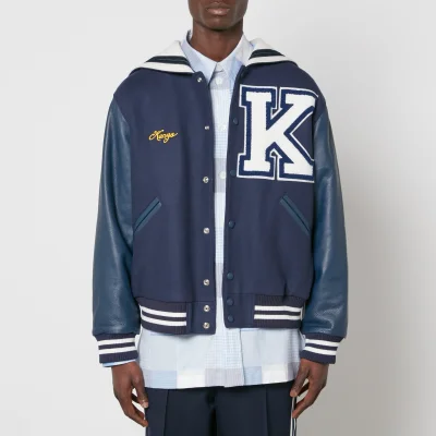 KENZO Sailor Wool and Faux Leather Varsity Jacket