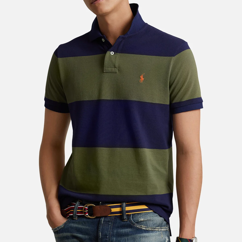 Polo Ralph Lauren Slim-Fit Striped Cotton-Piqué Polo Shirt Image 1
