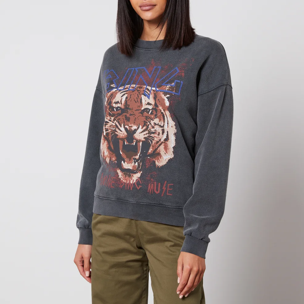 Anine Bing Tiger Organic Cotton-Jersey Sweatshirt Image 1