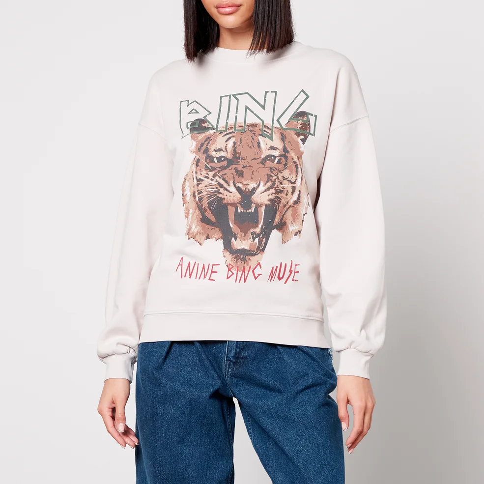 Anine Bing Tiger Printed Organic Cotton Sweatshirt Image 1
