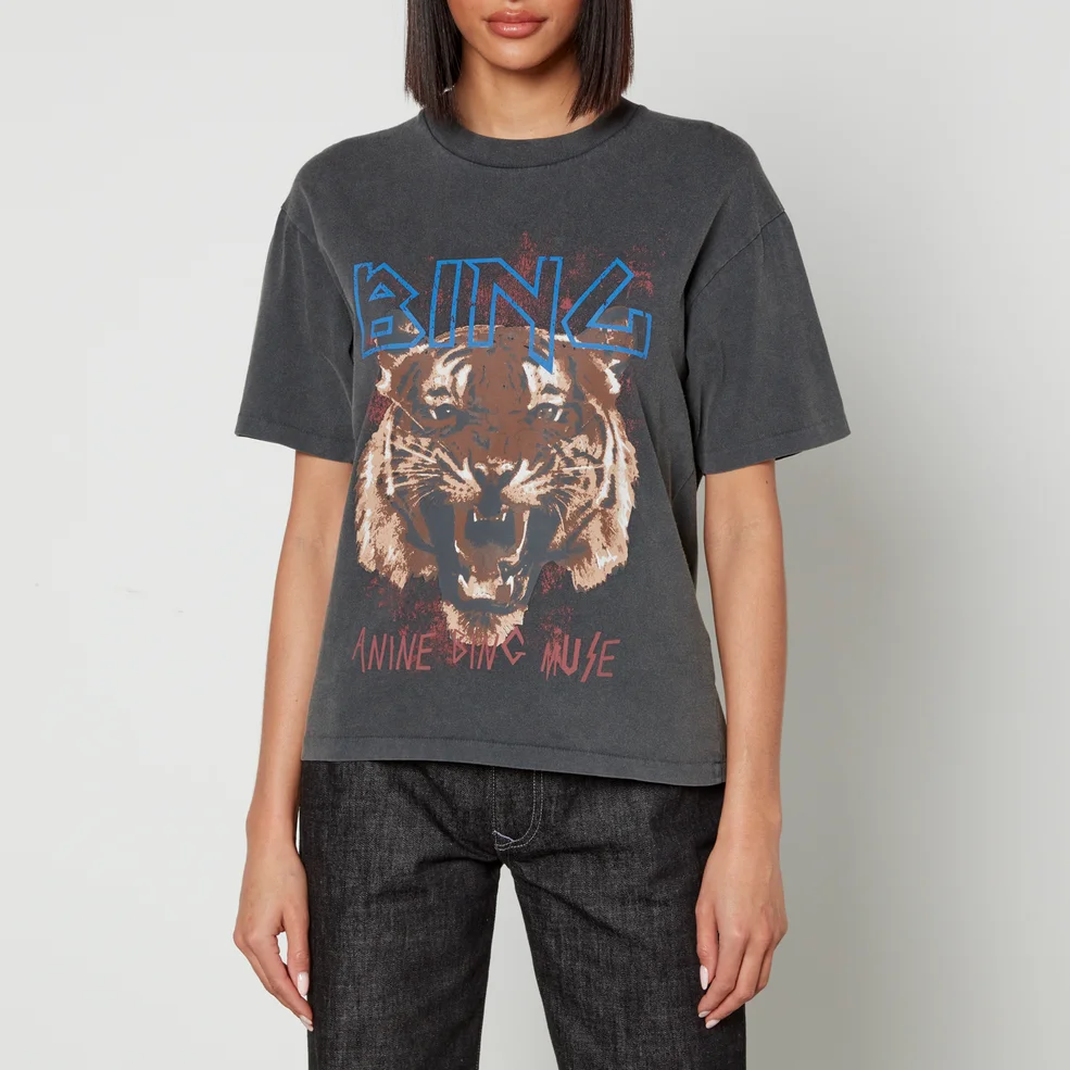 Anine Bing Tiger Organic Cotton-Jersey T-Shirt Image 1