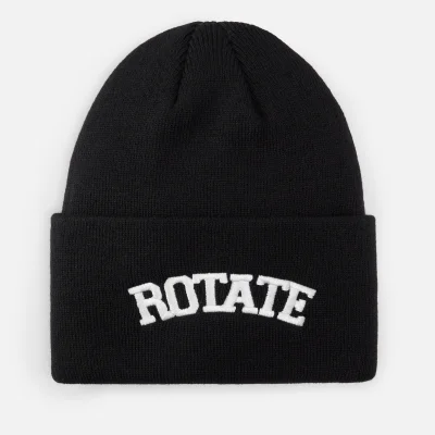 Rotate Sunday Logo-Embroidered Ribbed-Knit Beanie