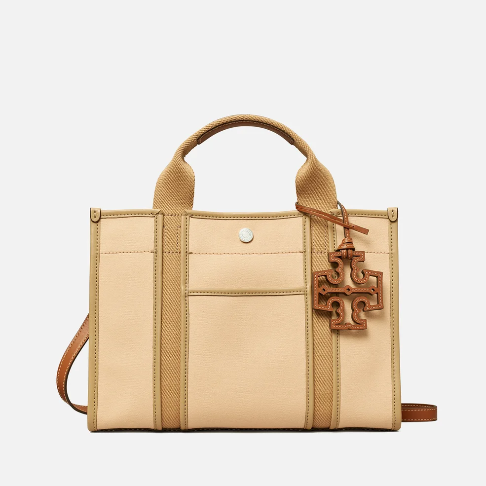 Tory Burch Twill Small Tory Tote Bag Image 1