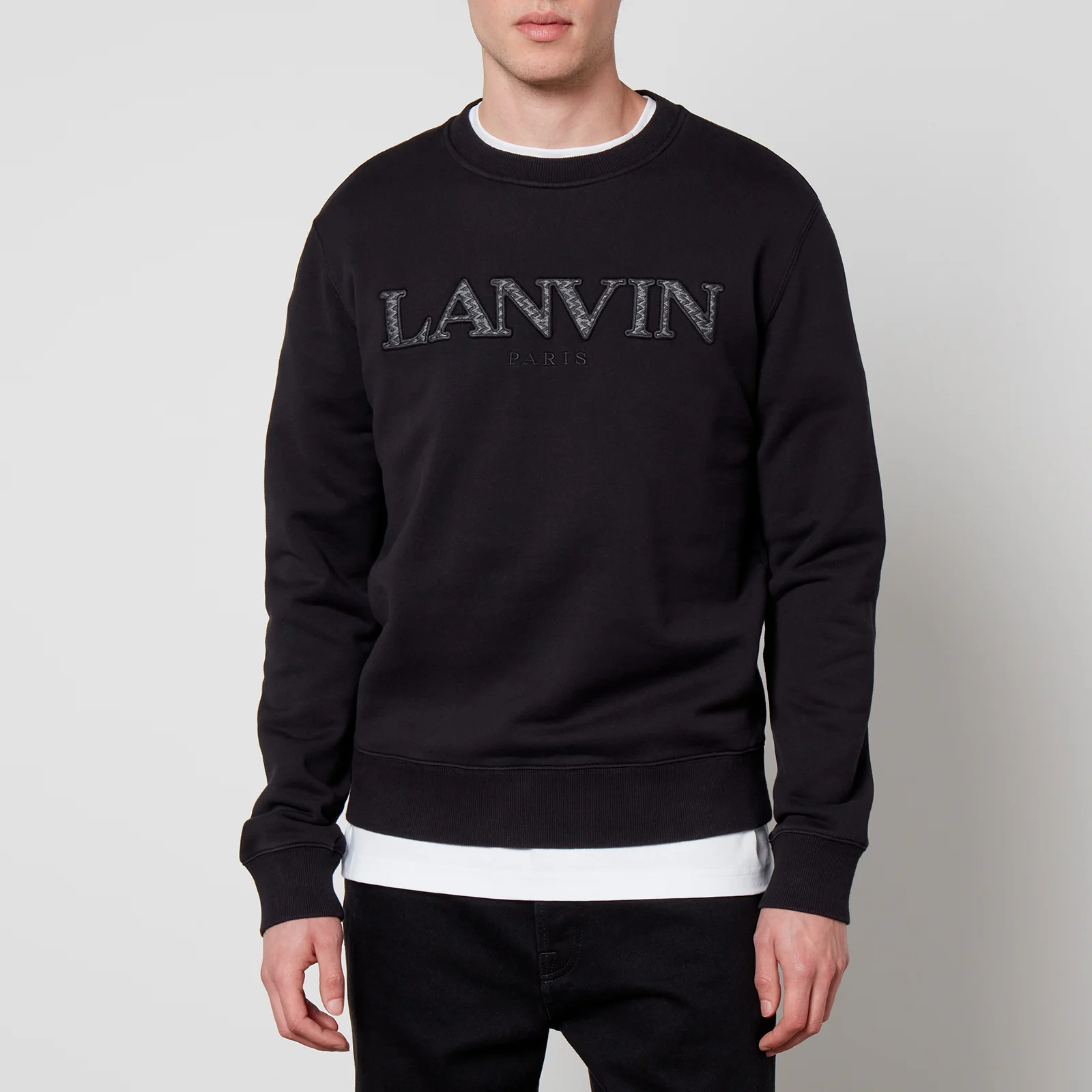 Lanvin Curb Logo Fleece-Back Cotton Sweatshirt Image 1