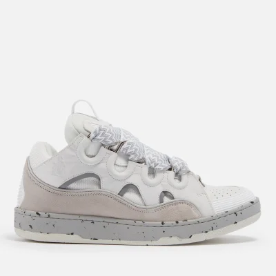 Lanvin Men's Curb Leather, Suede and Mesh Trainers