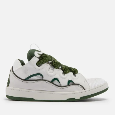 Lanvin Men's Curb Leather, Suede and Mesh Trainers