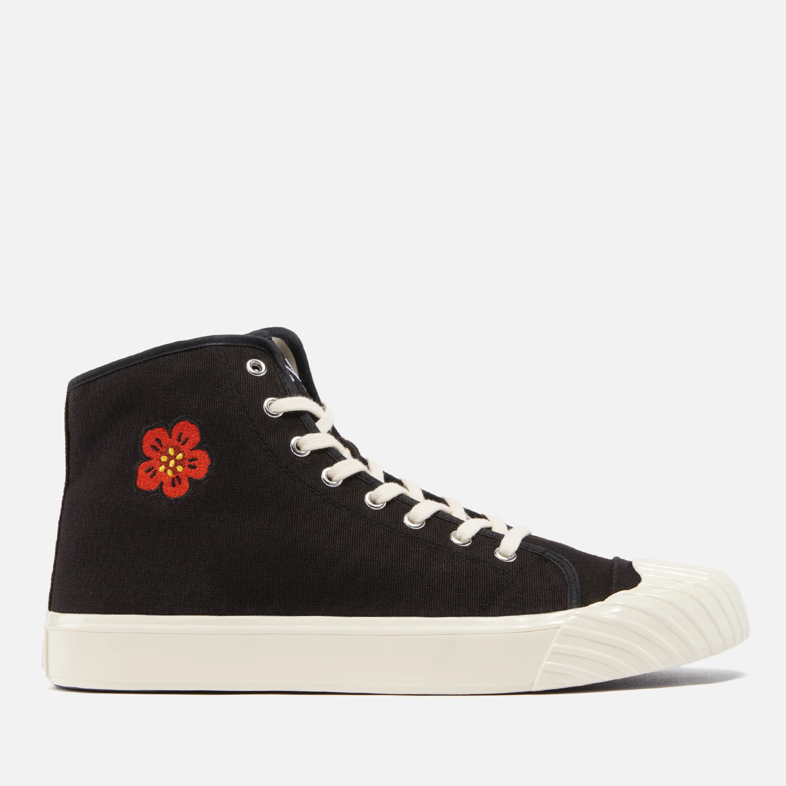 KENZO School Logo-Embroidered Canvas High-Top Trainers Image 1