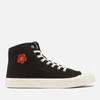 KENZO School Logo-Embroidered Canvas High-Top Trainers - Image 1