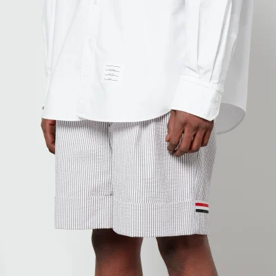 Thom Browne Fit 5 Striped Cotton-Seersucker Shorts