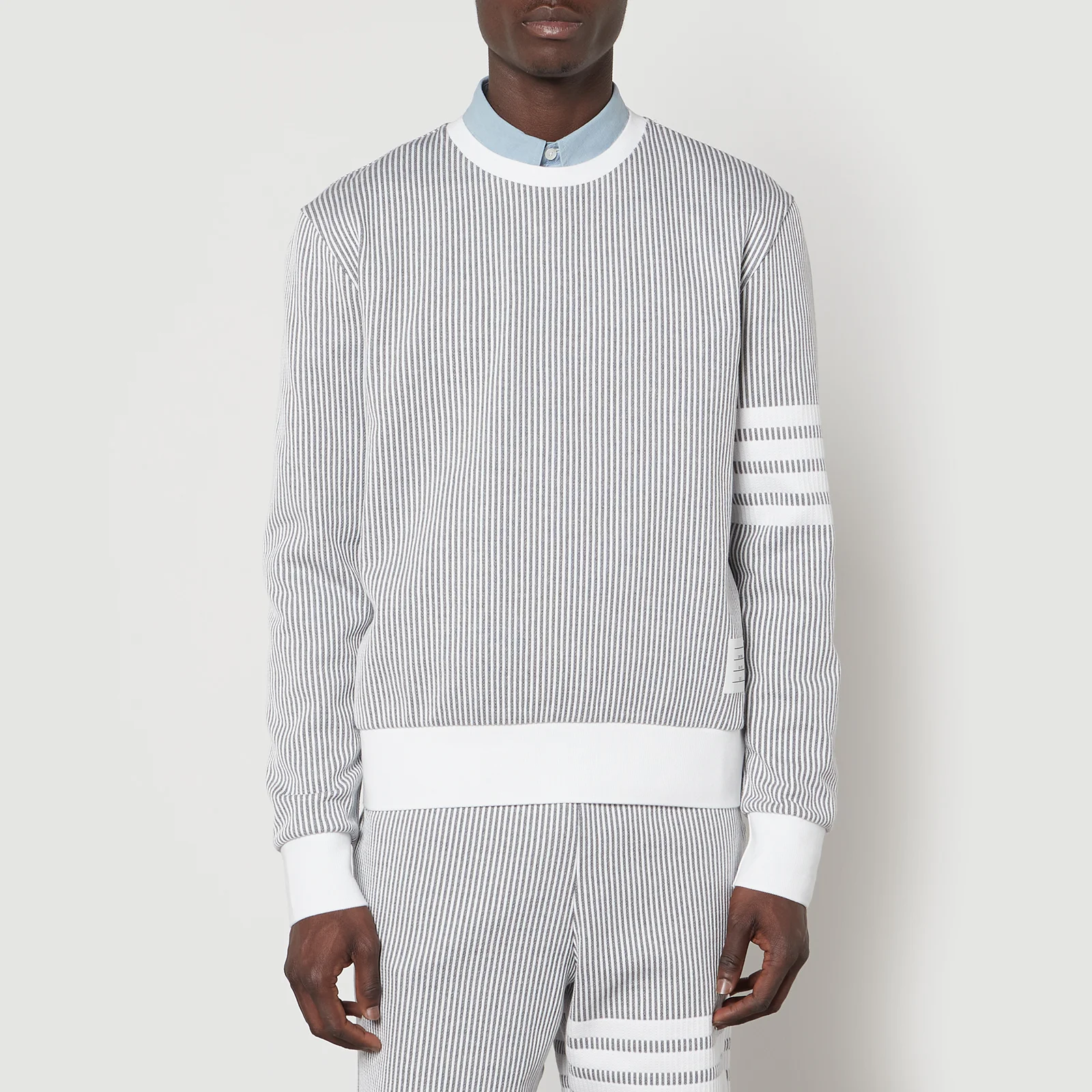 Thom Browne 4-Bar Cotton-Seersucker Sweatshirt Image 1