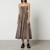 Ganni Leopard-Print Organic Cotton Midi Dress - Image 1