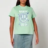 Ganni Smiley Printed Organic Cotton T-Shirt - Image 1